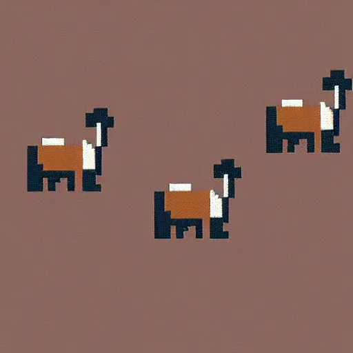 Image similar to pixel art of elephants walking in the sahara desert