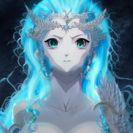 Image similar to portrait of tiamat the primordial mother of the sea of life, anime fantasy illustration by tomoyuki yamasaki, kyoto studio, madhouse, ufotable, trending on artstation