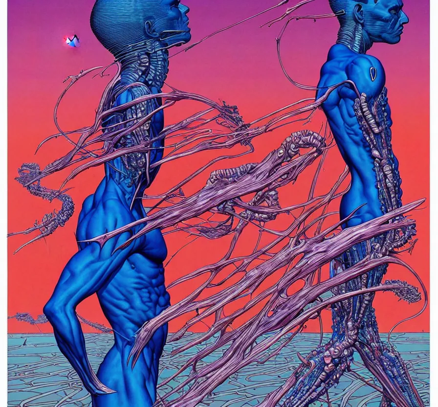 Image similar to ( ( ( ( pain ) ) ) ) by mœbius!!!!!!!!!!!!!!!!!!!!!!!!!!!, overdetailed art, colorful, artistic record jacket design