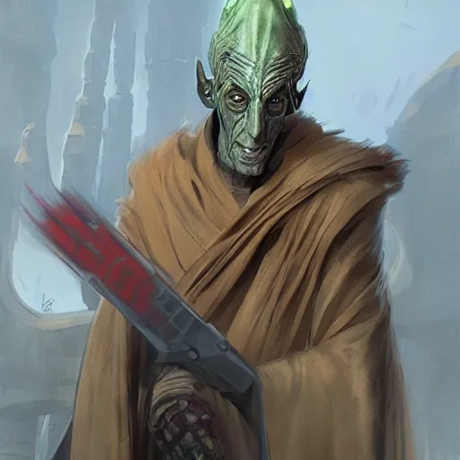 Image similar to concept art viceroy nute gunray from star wars prequels by greg rutkowski