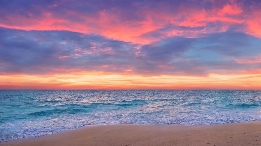 Image similar to A beach with a beautiful sunset