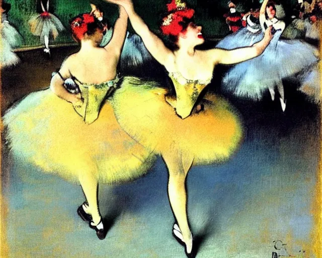 Prompt: vintage, champagne. cancan, french, realistic, cheerful, 1 9 0 2 art by degas