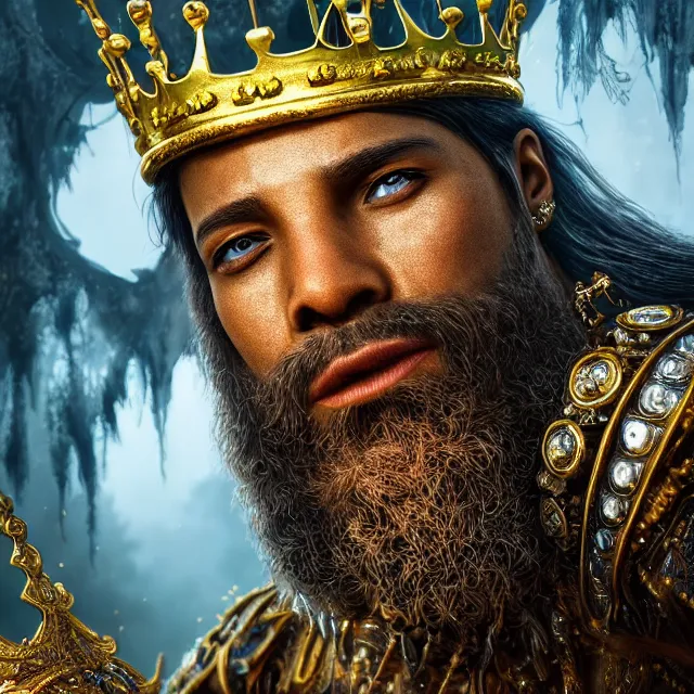 Image similar to king, fantasy, highly detailed, 4 k, hdr, smooth, sharp focus, high resolution, award - winning photo, photorealistic