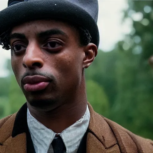 Image similar to playboi carti in peaky blinders 4 k the detailed super realistic