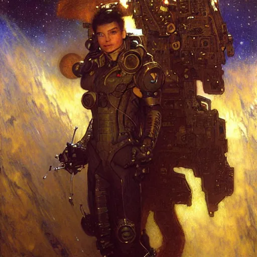 Prompt: portrait wolf nin uniform starship stars. shadowrun furaffiniy cyberpunk fantasy highly detailed painting by gaston bussiere craig mullins jc leyendecker gustav klimt artgerm greg rutkowski john berkey, bergey, craig mullins, ruan jia, raymond swanland, jeremy mann, tom lovell, alex malveda