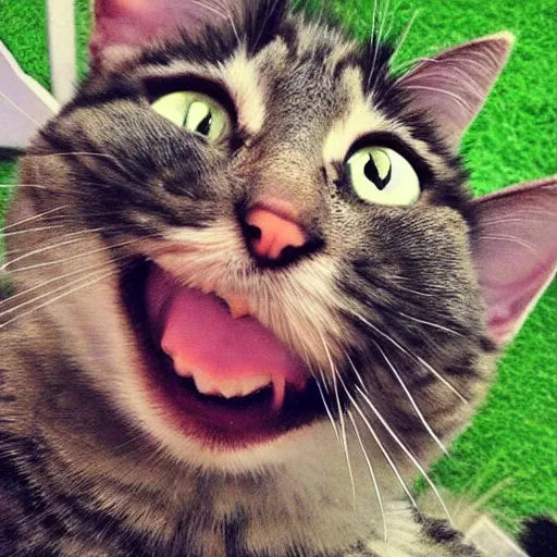 Image similar to selfie of a funny cat