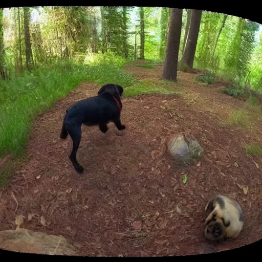 Image similar to spherical dog trail cam footage 240p