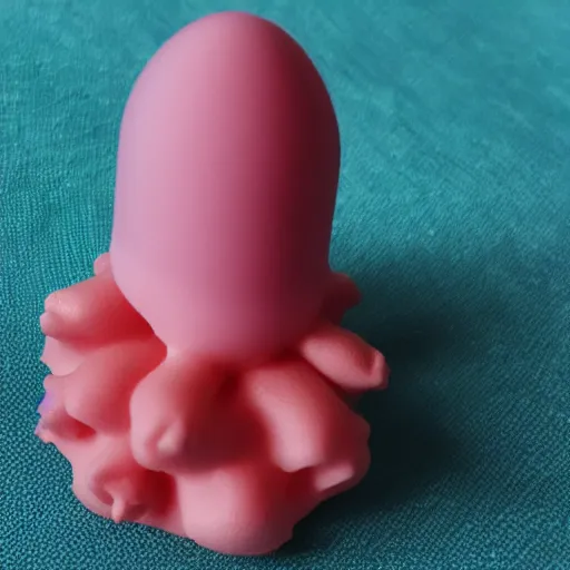 Image similar to a 3d printed plumbus, fresh from the printer