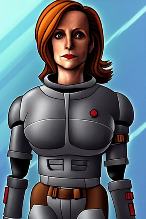 Image similar to dana scully as a warforged