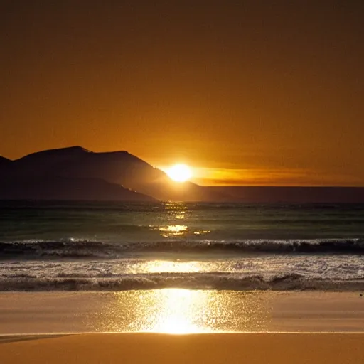 Image similar to the night sun illuminates the shores of the sea desert