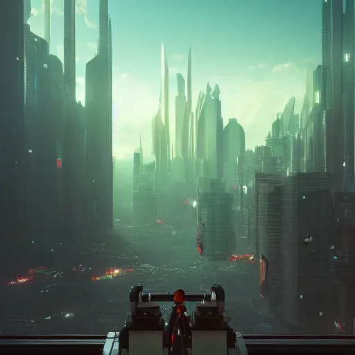 Image similar to the call of the void, futuristic cityscape, unreal 5 render, studio ghibli, history painting, digital art, octane render, beautiful composition, trending on artstation, award - winning photograph, masterpiece