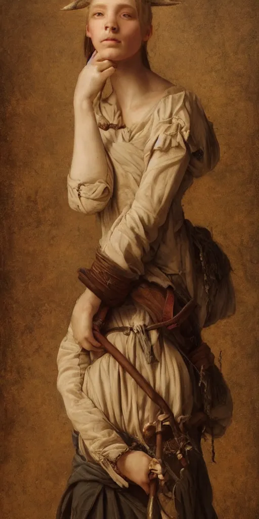 Prompt: the portrait of ( ( ( ( ( hunter schafer ) ) ) ) ) as a village peasant by roberto ferri, fantasy, beautiful, centered, intricate detail, girl, witcher, very detailed oil painting, masterpiece, 8 k