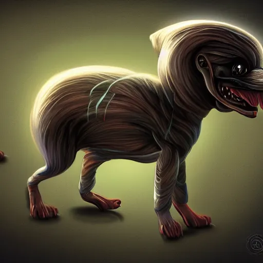 Prompt: alien dog, digital art, trending on art station