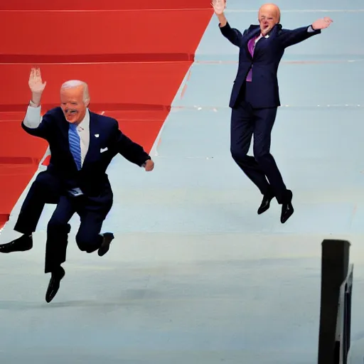 Prompt: joe biden falling again, panasonic photo