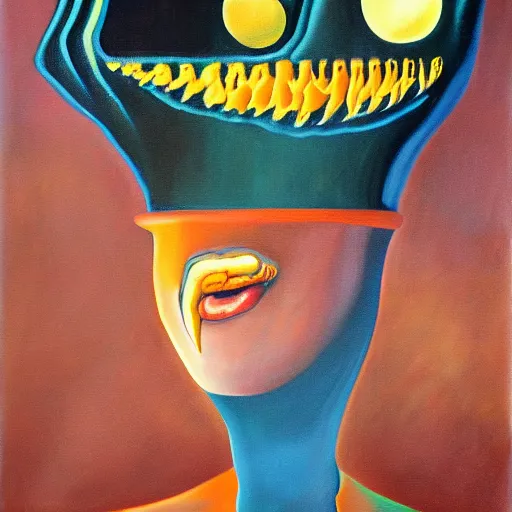 Prompt: surrealist painting of an alien