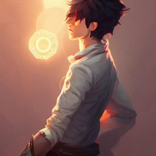 Prompt: fantasy, a skinny young male magician, highly detailed, intricate, smooth, characterized by roman shipunov, etienne hebinger, atey ghailan, cgsociety, cynical realism, fantasy art, 2 d game art