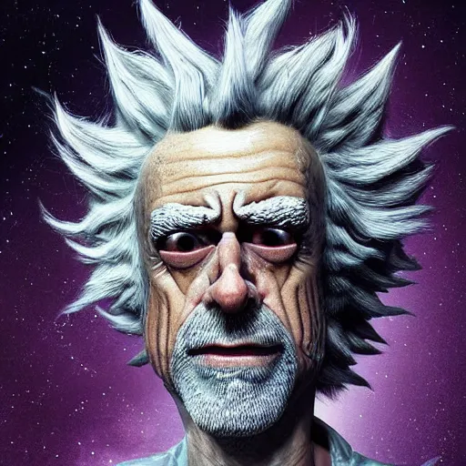 Image similar to 2 0 7 0 rick sanchez portrait in the alien dimension : : photorealistic sci - fi detailed intricate face details ultradetailed ultra - realistic by hieronymus bosch