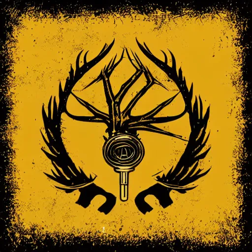 Image similar to dark death metal themed vector illustration for a record label, trees. forest, spikes, skull, microphone, skull, award winning, grunge, iconic, golden ratio