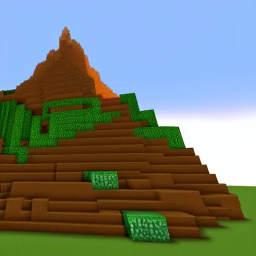 Prompt: Minecraft mountain in the middle of the city