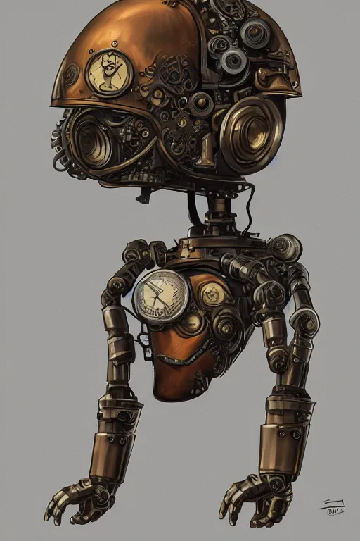 Image similar to steampunk helmet fantasy art mask robot ninja stylized digital illustration sharp focus, elegant intricate digital painting artstation concept art global illumination ray tracing advanced technology chaykin howard and campionpascale and cooke darwyn and davis jack