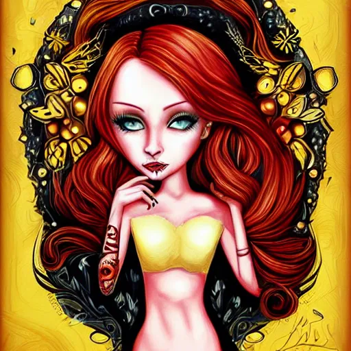 Image similar to Portrait of a beautiful Woman with red hair, yellow eyes by Tim Shumate by Jeremiah Ketner