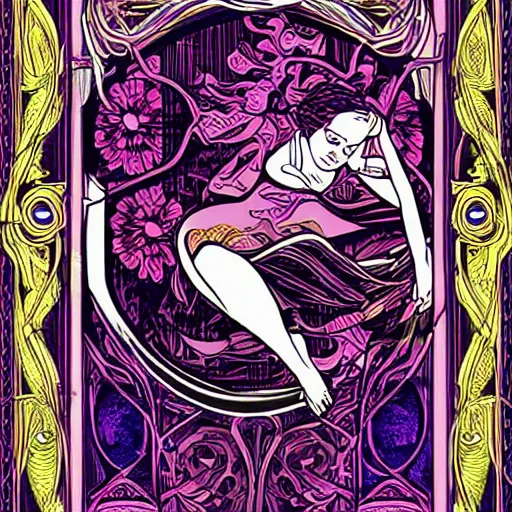 Prompt: graphic card in the style of art nouveau