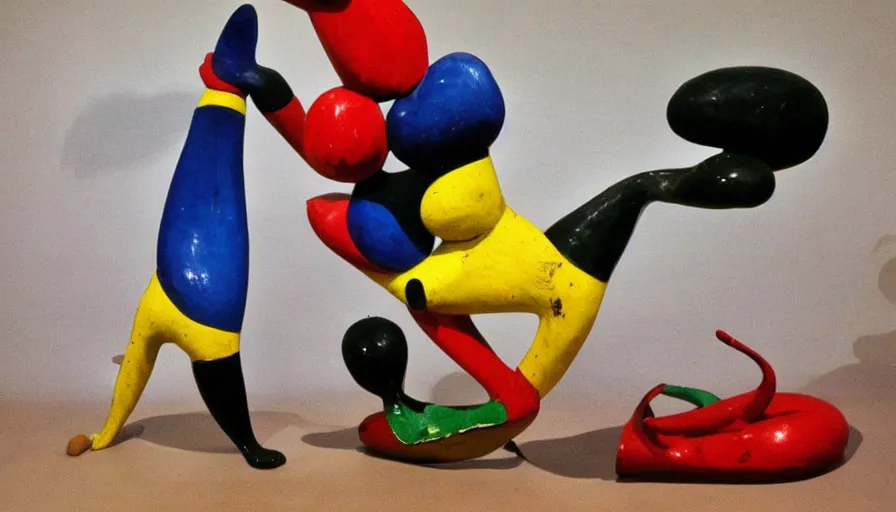 Image similar to capoeira, sculpture by joan miro