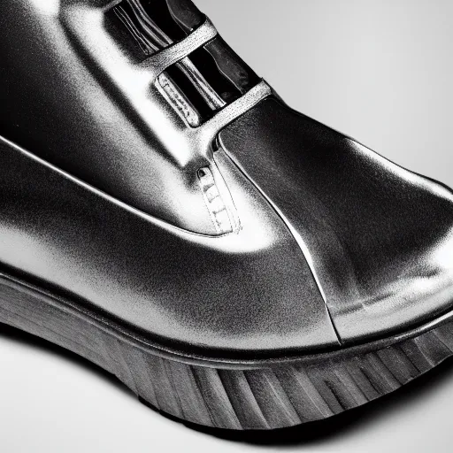 Prompt: futuristic designer shoes, product photography, highly detailed