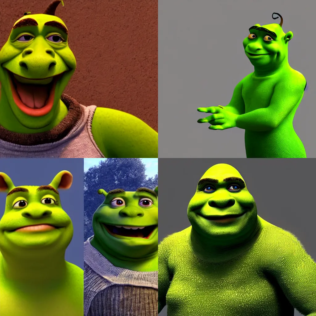 bronze statue of Shrek movie still, cinematic