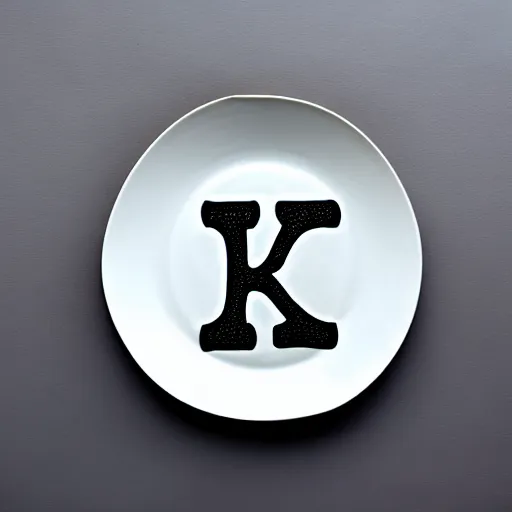Prompt: plate with a letter e, photography