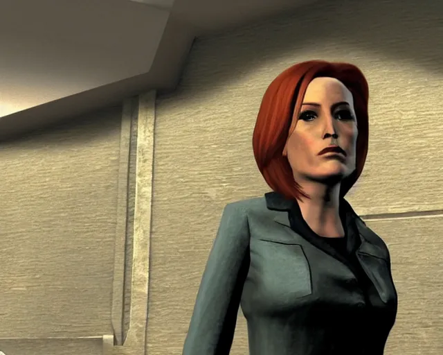 Prompt: dana scully in Fallout New Vegas