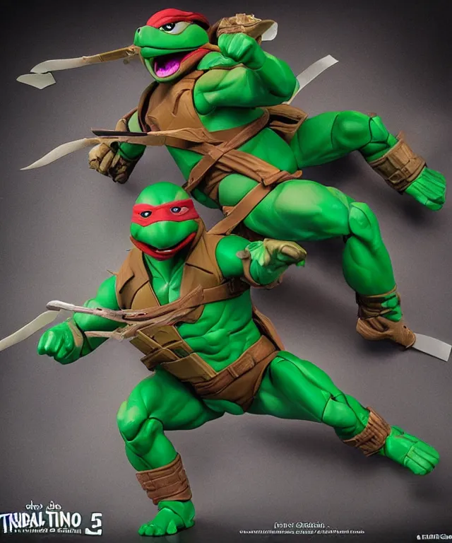 Image similar to packaging for a teenage mutant ninja turtle raphael hottoys toy