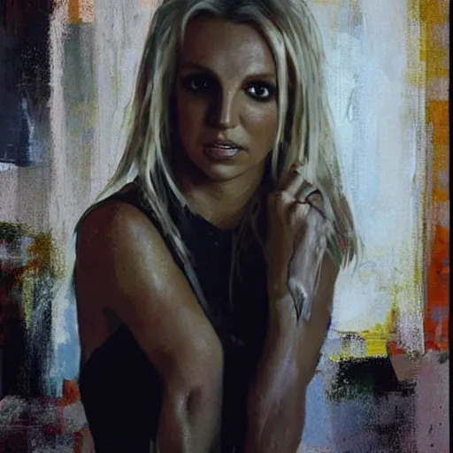 Prompt: britney spears, jeremy mann painting