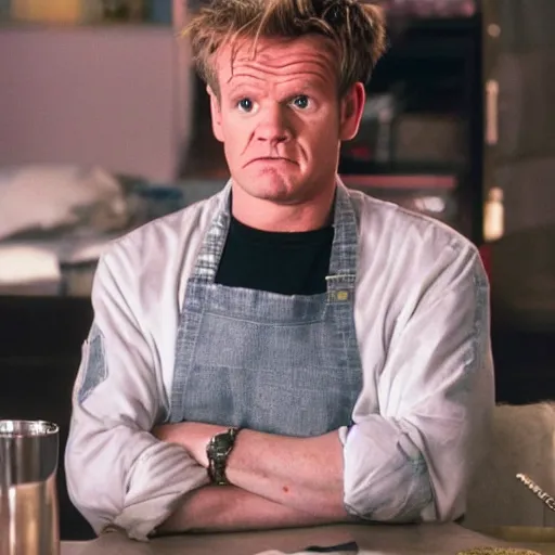 Image similar to gordon ramsey starring as home alone movie, movie still, 8 k