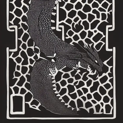 Image similar to a guide to catching dragons, book cover designed by mc escher