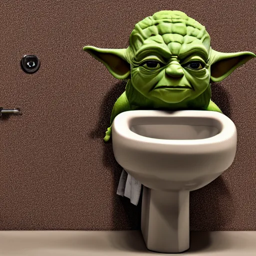 Image similar to toilet with angry facial expression, used by yoda