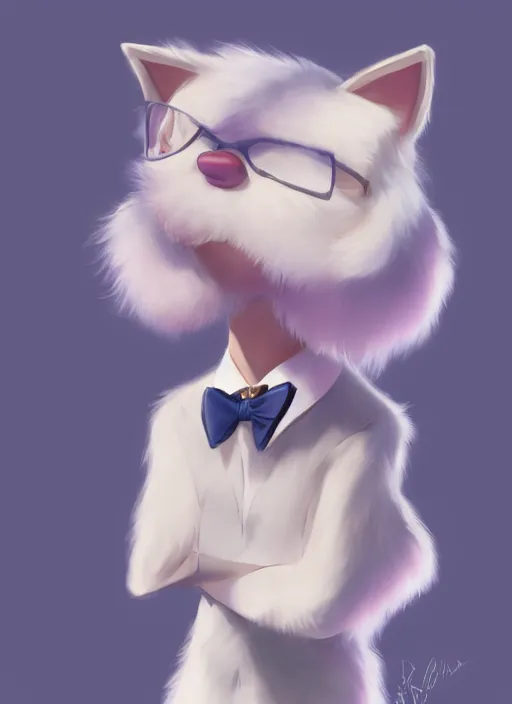 Image similar to sophisticated, adorable, brilliant, elegant, pastel texture, matte painting, sophisticated, cutest fuzzy furry portrait of an anthropomorphic cartoon fursona, trending on pixiv