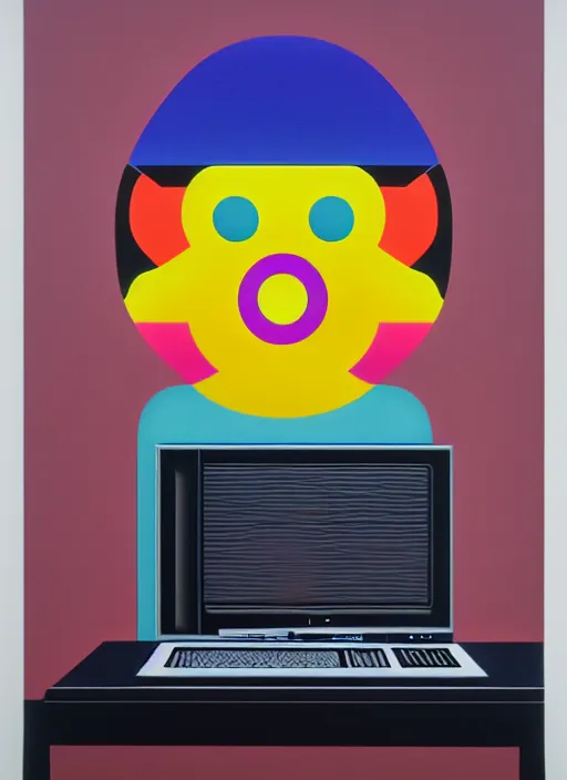 Prompt: old computer monitor by shusei nagaoka, kaws, david rudnick, airbrush on canvas, pastell colours, cell shaded, 8 k