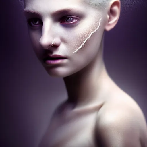 Image similar to portrait of a beautiful ghostly haunting female, depth of field, zeiss lens, detailed, symmetrical, centered, fashion photoshoot, by annie leibovitz and steve mccurry, david lazar, jimmy nelsson, breathtaking, 8 k resolution, extremely detailed, beautiful, establishing shot, artistic, hyperrealistic, beautiful face, octane render