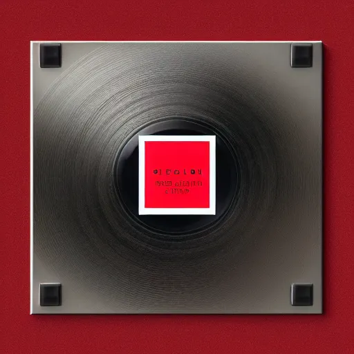 Image similar to close photograph of a cd cover with a small red rectangle on its side