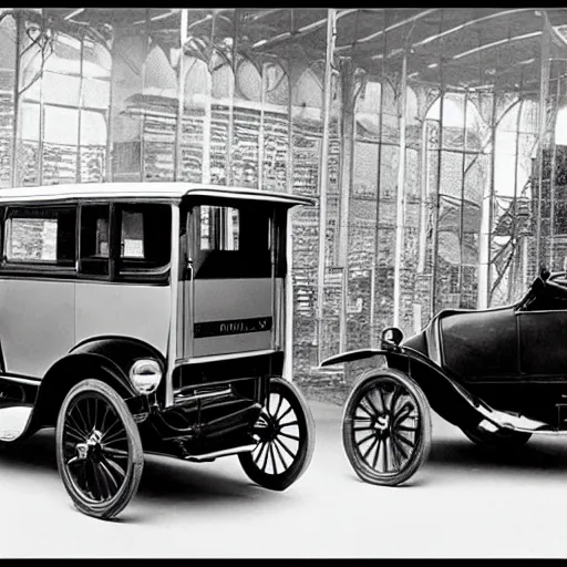 Image similar to evolution of Renault cars from 1910 to 2010, 5 steps