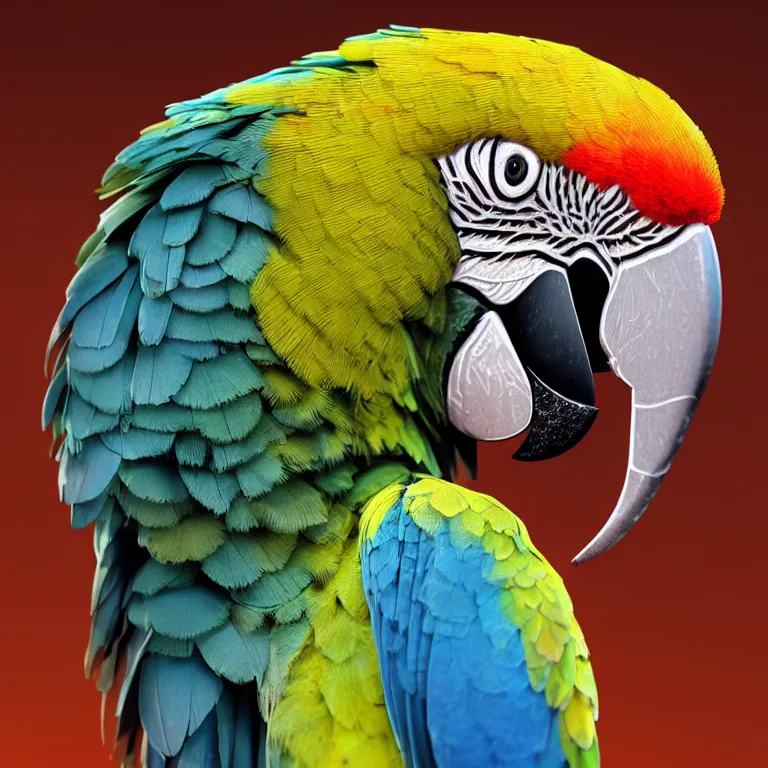 Prompt: octane render portrait by wayne barlow and carlo crivelli and glenn fabry, a beautiful colorful macaw, emerging from a giant massive wave of colorful iridescent liquid metal, cinema 4 d, ray traced lighting, very short depth of field, bokeh