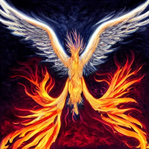 Image similar to a phoenix being reborn from ashes.