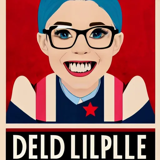 Prompt: Belle Delphine election propaganda poster