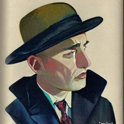Image similar to “James Macvoy portrait, color vintage magazine illustration 1950”
