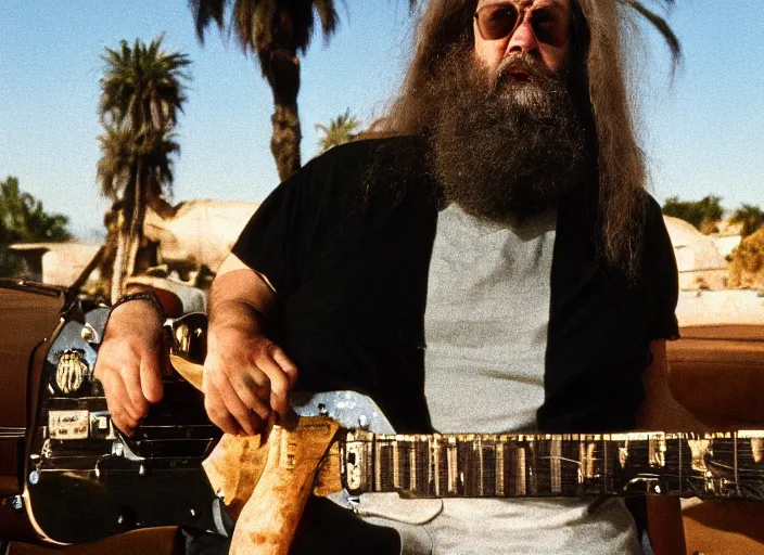 Prompt: rick rubin as boris the animal, men in black hollywood movie screenshot