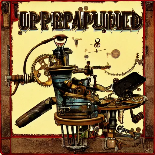 Prompt: steampunk defective | album artwork, used lp ( 2 0 0 6 )