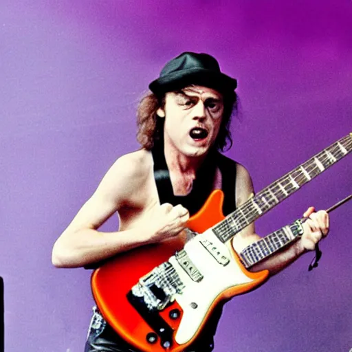 Prompt: Dave !dream Angus Young in stage