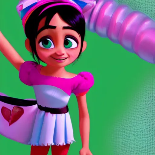 Image similar to vanellope from wreck it ralph sketch highly detailed colored