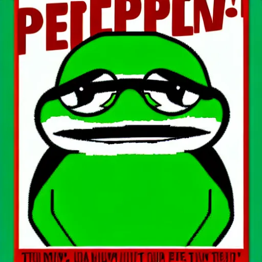 Image similar to pepe propaganda poster